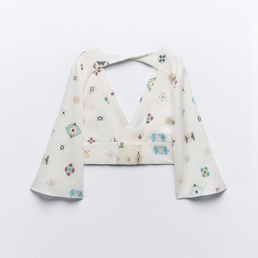 Zara linen blend top size L